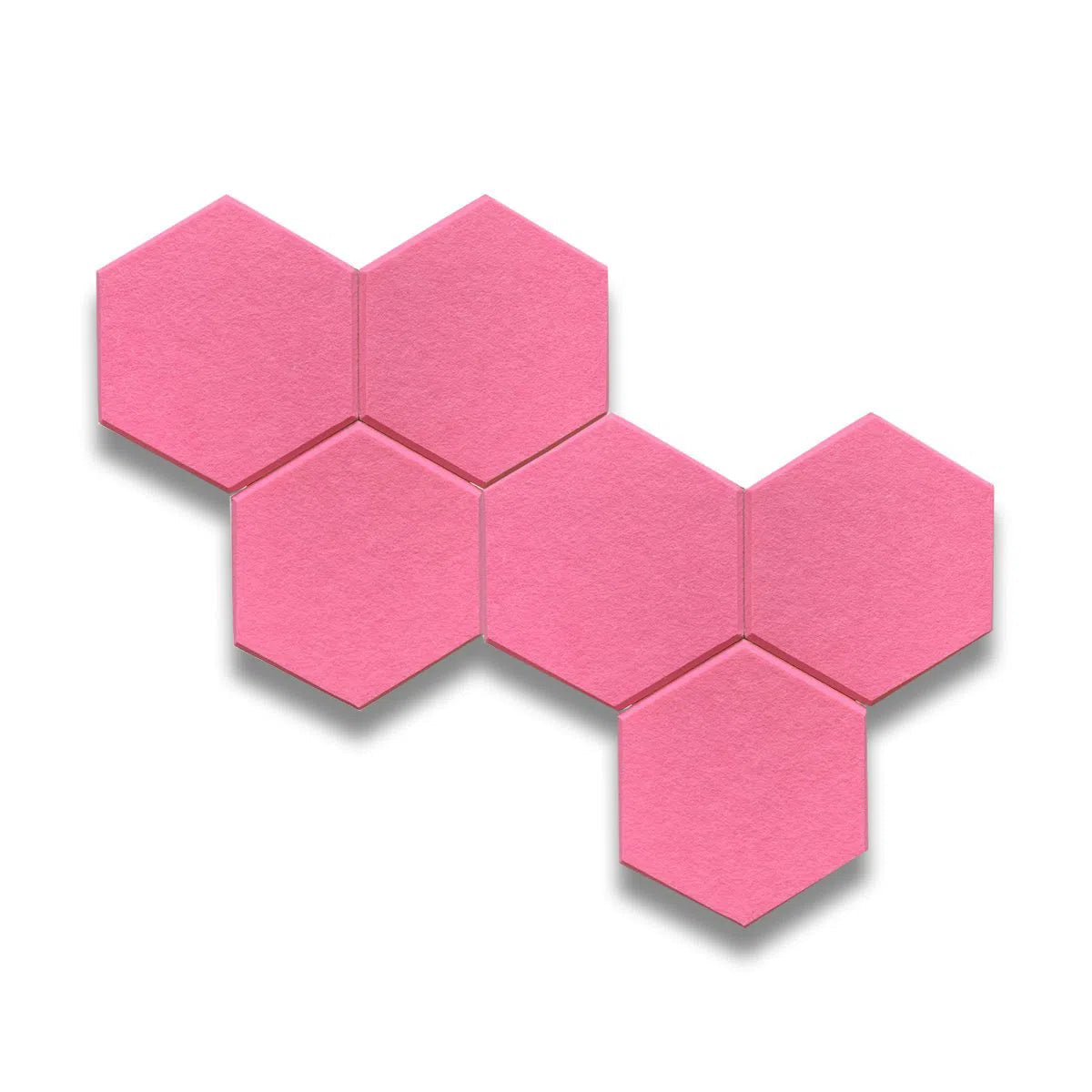 HEXA Acoustic 3D Felt PET Wall Panels on white background PINK DecorMania.eu